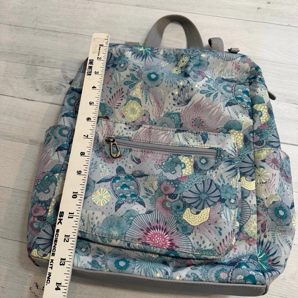 Sakroots Womens Loyola Convertible‎ Backpack in Eco-Twill purple teal turtle - Picture 11 of 12